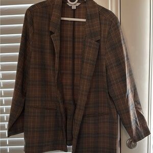 Old Navy Brown Plaid Blazer